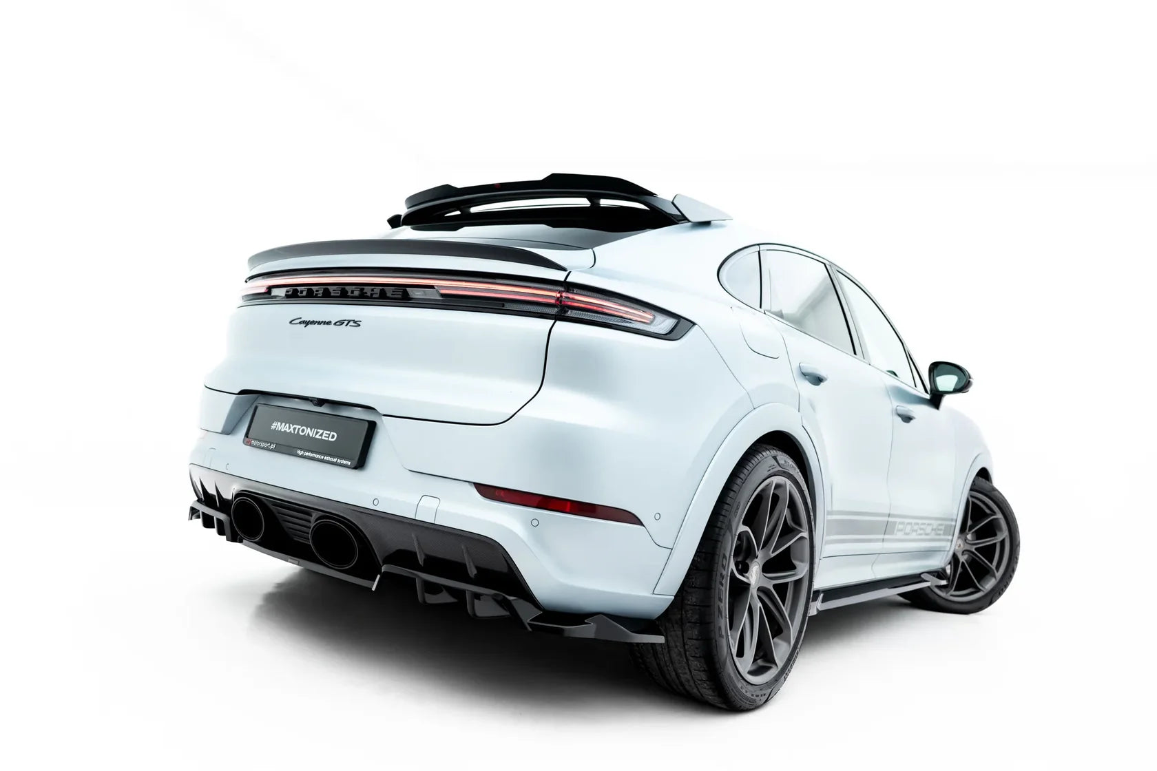 Maxton Design Zentraler Hinterer Splitter für Porsche Cayenne GTS / Turbo Sport Pack / Turbo E-Hybrid GT Pack Coupe Mk3 Facelift