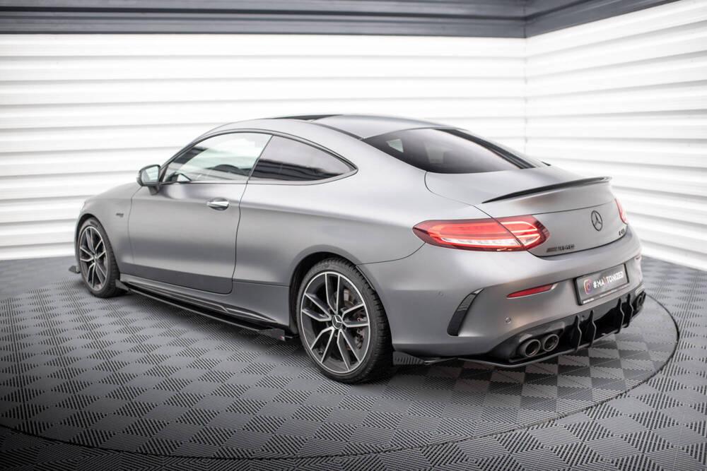 Seitliche Heck Diffusor Erweiterung Street Pro mit Flaps für Mercedes-Benz C43 AMG Coupe C205 Facelift von Maxton Design