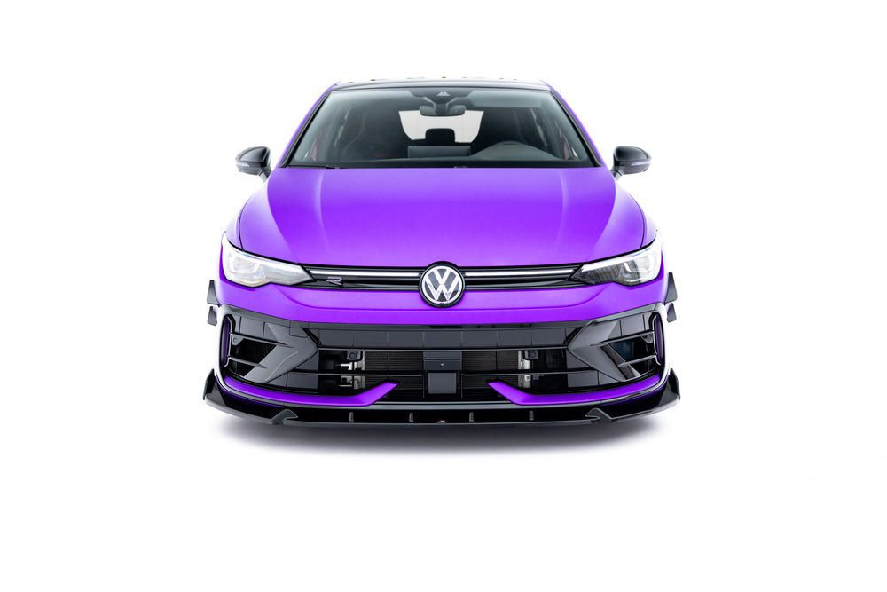 Frontlippe / Frontsplitter / Frontansatz V.3 mit Flap für VW Golf R Mk8 Facelift von Maxton Design