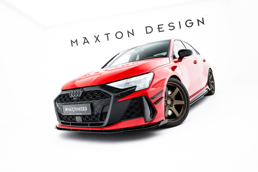 Frontlippe / Frontsplitter / Frontansatz Street Pro mit Flaps für Audi RS3 8Y Facelift von Maxton Design