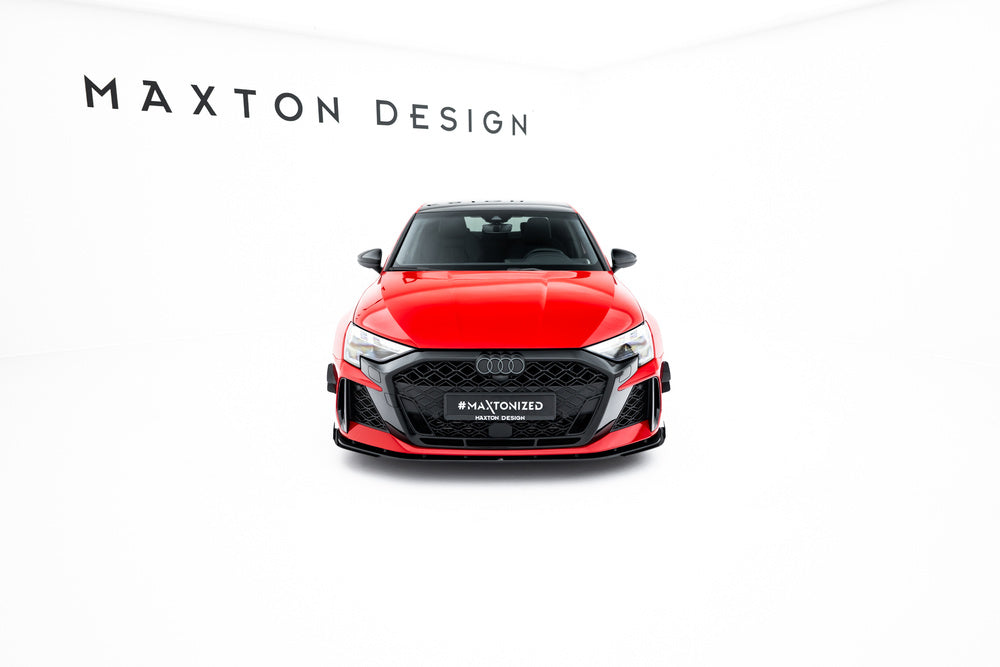 Frontlippe / Frontsplitter / Frontansatz Street Pro mit Flaps für Audi RS3 8Y Facelift von Maxton Design