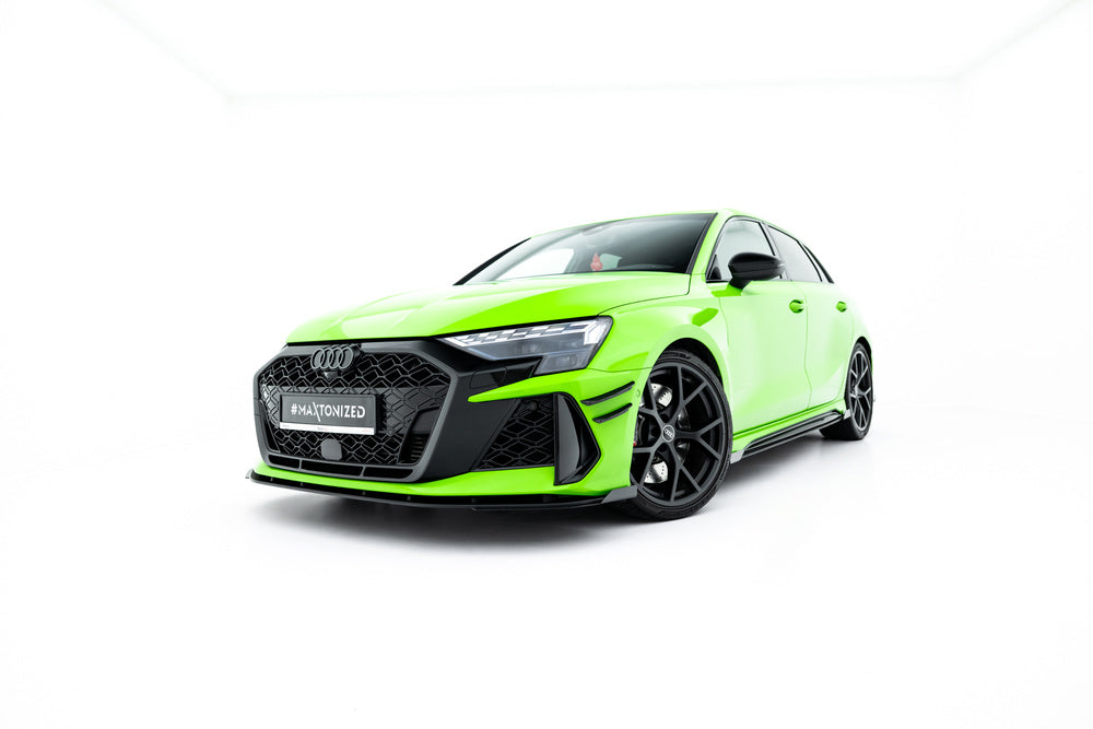 Frontlippe / Frontsplitter / Frontansatz Street Pro mit Flaps für Audi RS3 8Y Sportback 8Y Facelift von Maxton Design
