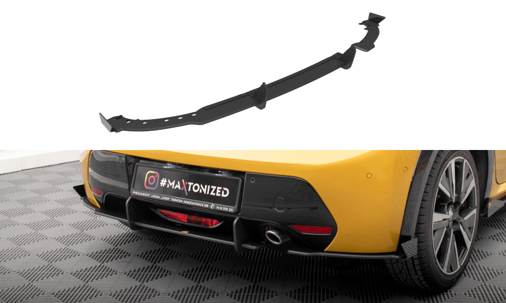 Seitliche Heck Diffusor Erweiterung Street Pro mit Flaps für Peugeot 208 GT MK2 von Maxton Design