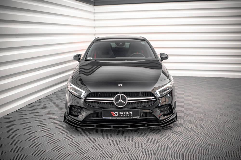 Front Lippe / Front Splitter / Frontansatz Street Pro für Mercedes A-Klasse AMG-Line W177 von Maxton Design
