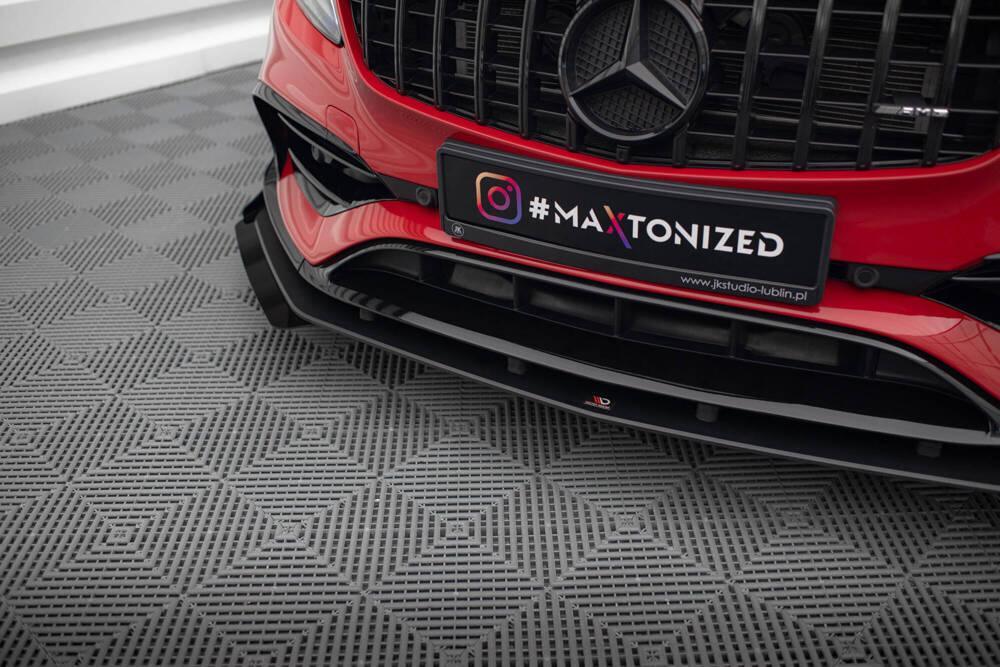 Front Lippe / Front Splitter / Frontansatz Street Pro mit Flaps für Mercedes-Benz A45 AMG Aero W176 von Maxton Design