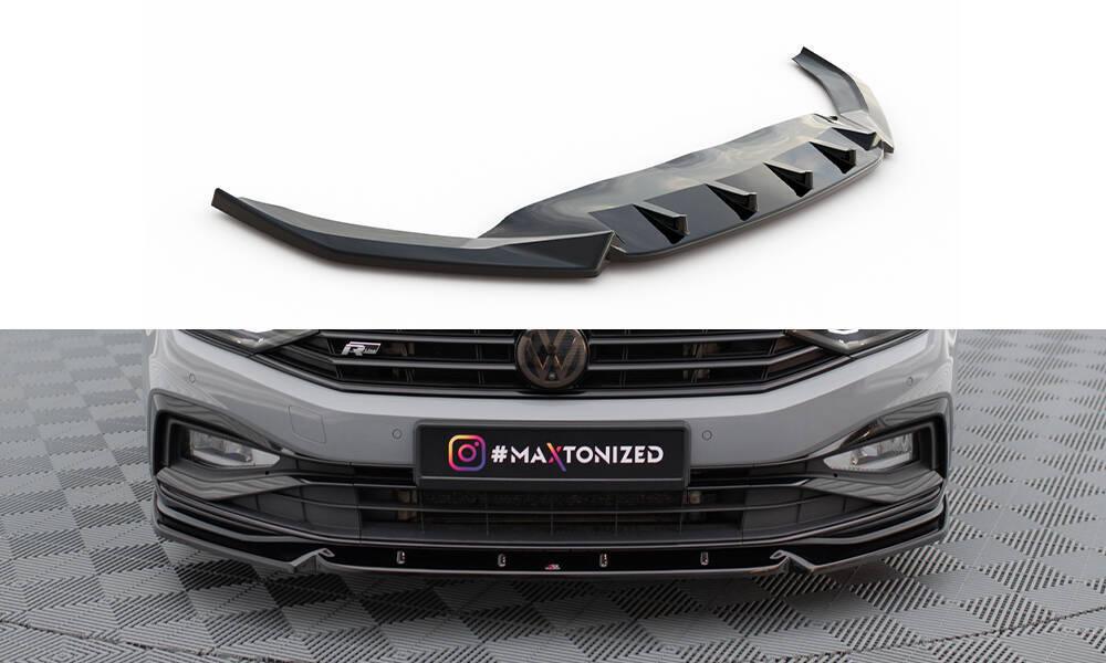 Front Lippe / Front Splitter / Frontansatz V.1 für VW Passat R-Line B8 Facelift von Maxton Design
