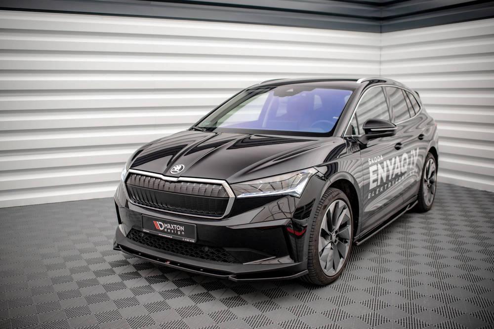 Front Splitter / Cup Schwert / Frontansatz V.3 für Skoda Enyaq IV von Maxton Design