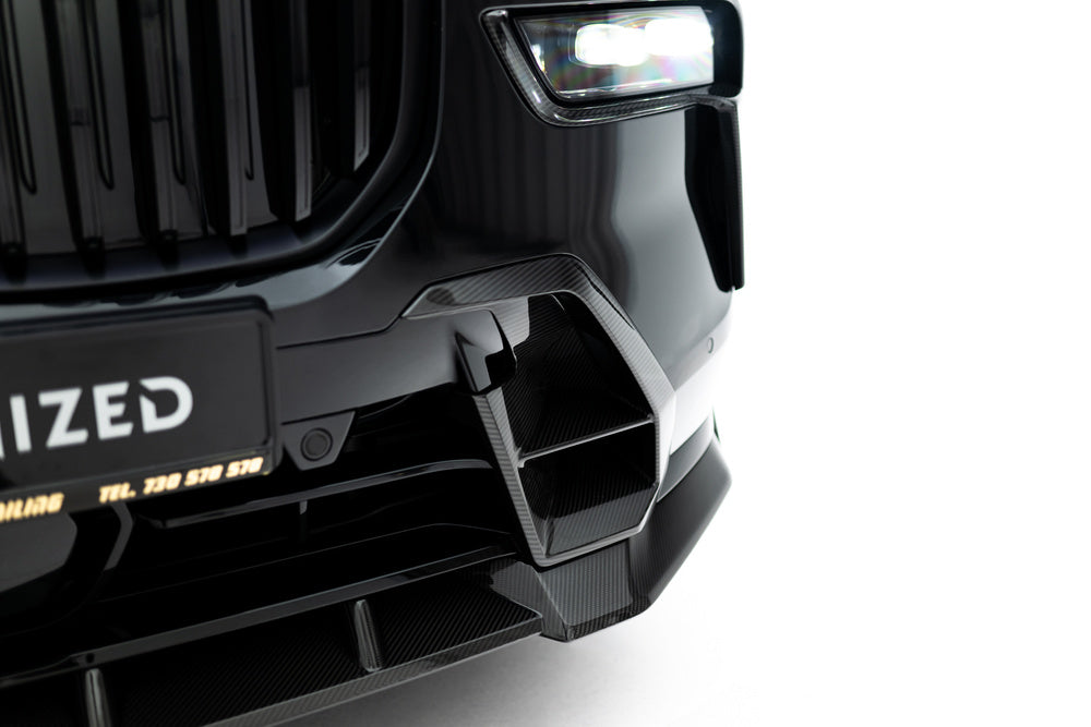 Carbon Frontstoßstangen Aufsatz für BMW X7 M-Paket G07 Facelift von Maxton Design