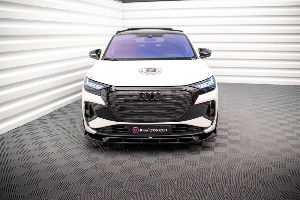 Front Lippe / Front Splitter / Frontansatz V.2 für Audi Q4 E-Tron Sportback von Maxton Design