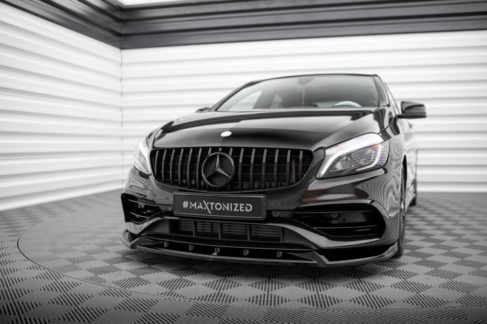 Front Lippe / Front Splitter / Frontansatz V.2 für Mercedes A-Klasse W176 AMG-Line Facelift von Maxton Design