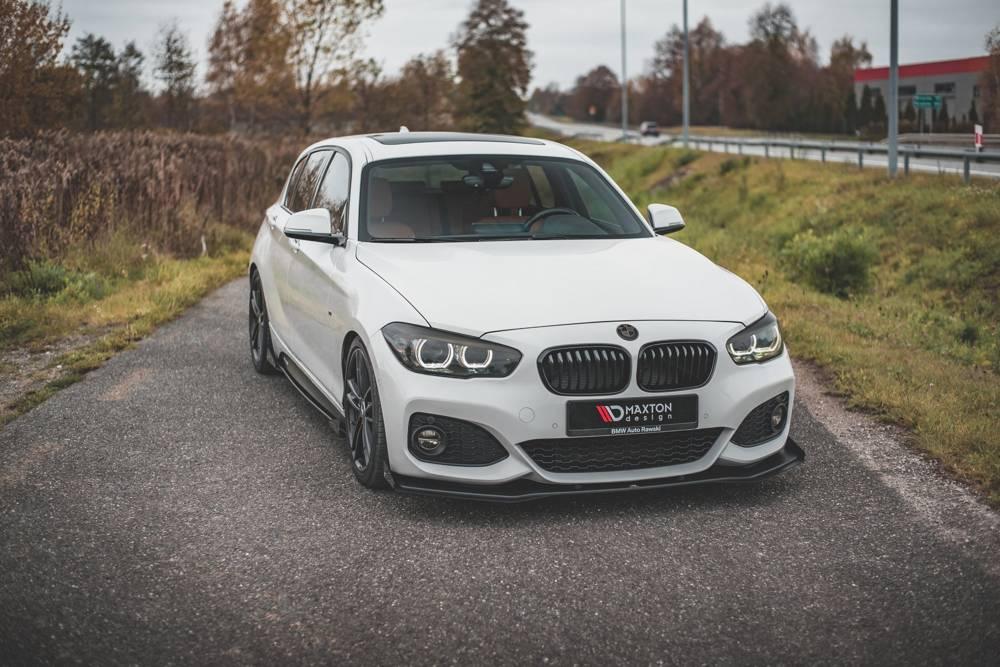 Front Splitter / Cup Schwert / Frontansatz V.3 mit Flaps Racing für BMW 1 F20 Facelift M-Paket / M140i von Maxton Design