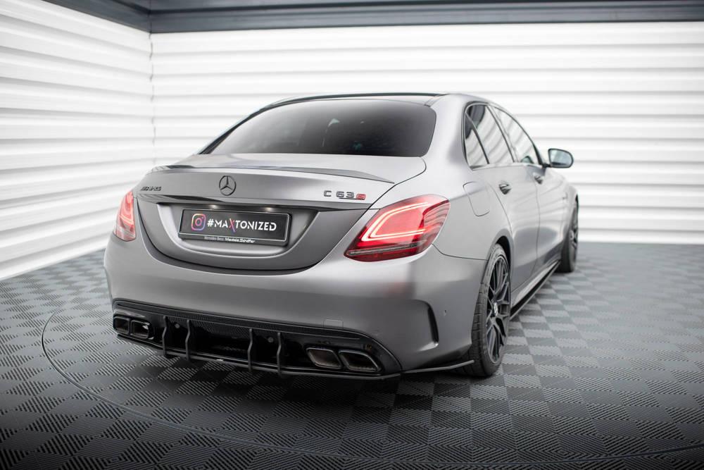 Seitliche Heck Diffusor Erweiterung Street Pro für Mercedes AMG C63 Limousine / Kombi W205 Facelift von Maxton Design