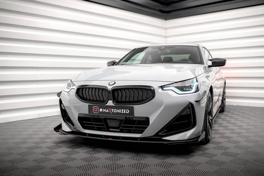Front Lippe / Front Splitter / Frontansatz Street Pro mit Flaps für BMW 2 Coupe M-Paket / M240i G42 von Maxton Design