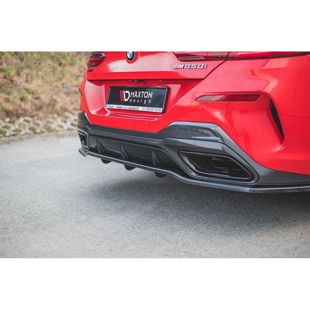 Heck Diffusor Erweiterung mit vertikalem Balken für BMW 8 Coupe G15 M-Paket von Maxton Design - UPGRADEMYCAR