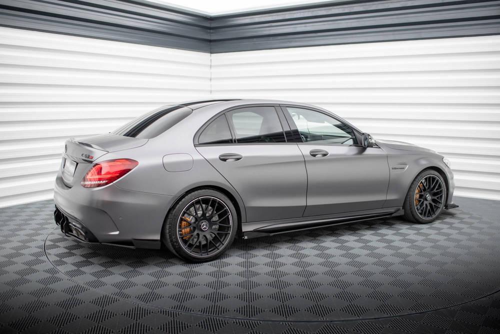Seitenschweller Erweiterung Street Pro + Flaps für Mercedes AMG C63 Limousine / Kombi W205 Facelift von Maxton Design