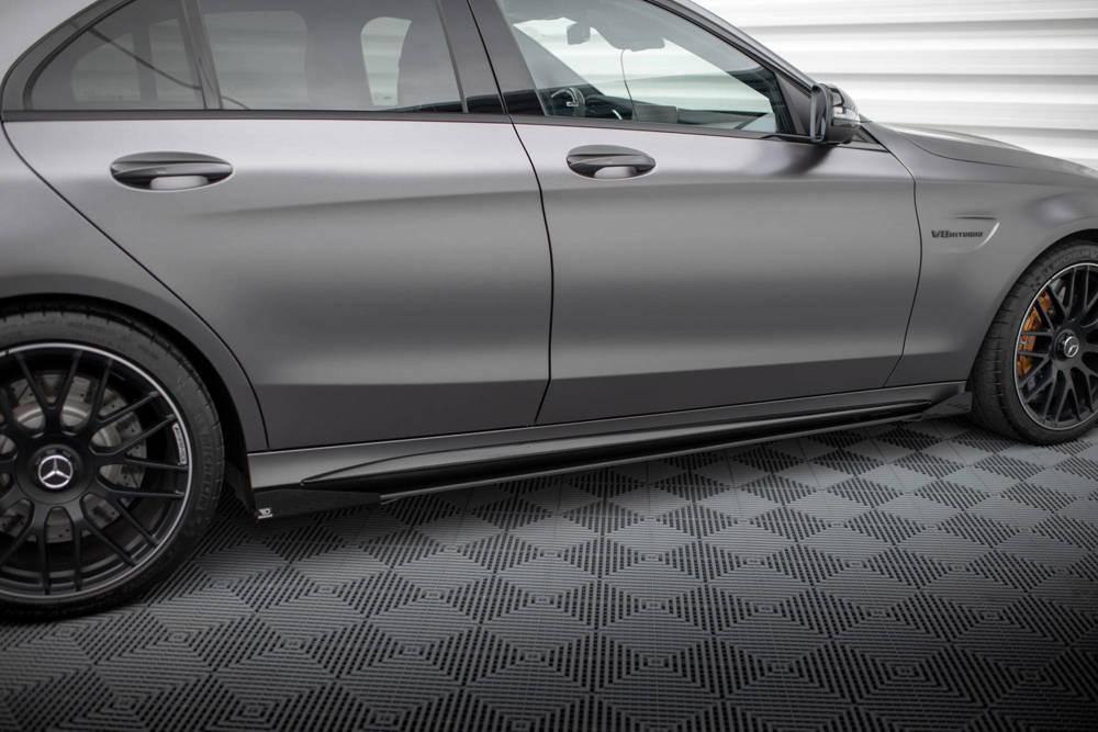 Seitenschweller Erweiterung Street Pro + Flaps für Mercedes AMG C63 Limousine / Kombi W205 Facelift von Maxton Design